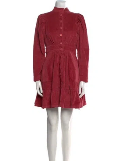 Pre-owned Bytimo Mock Neck Mini Dress In Burgundy
