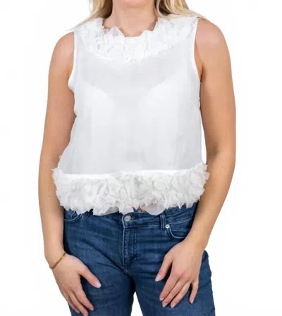 Bytimo Organza Frilly Top In Vintage White