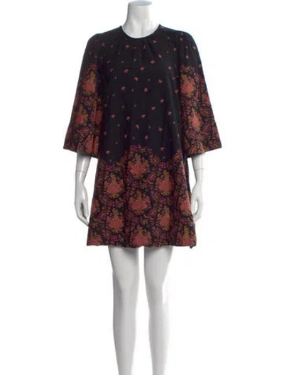 Pre-owned Bytimo Paisley Print Mini Dress In Black