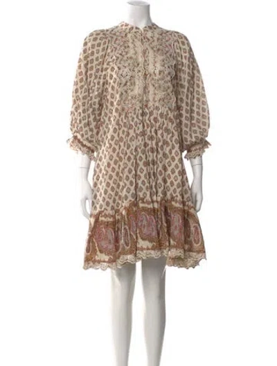 Pre-owned Bytimo Paisley Print Mini Dress In Neutral