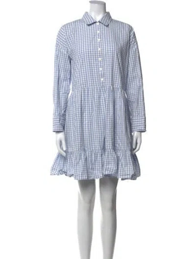 Pre-owned Bytimo Plaid Print Mini Dress In Blue
