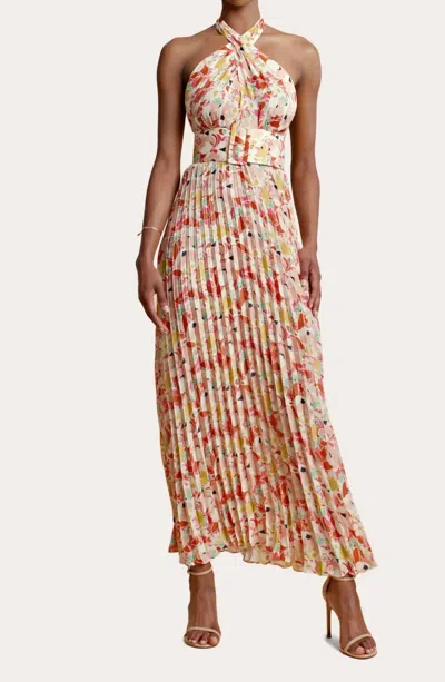 Bytimo Plissè Halterneck Dress In Anemone In Blue