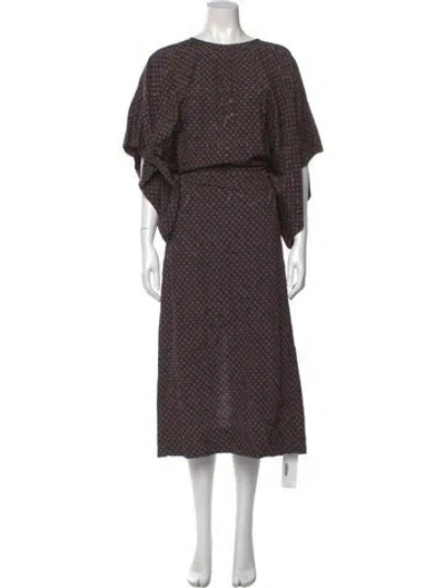 Pre-owned Bytimo Polka Dot Print Long Dress In Blue