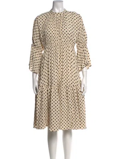 Pre-owned Bytimo Polka Dot Print Midi Length Dress In Multicolor