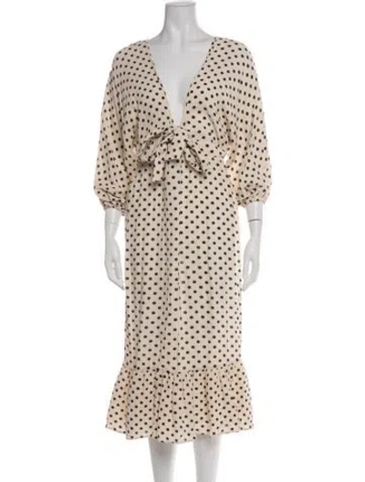 Pre-owned Bytimo Polka Dot Print Midi Length Dress In Pink