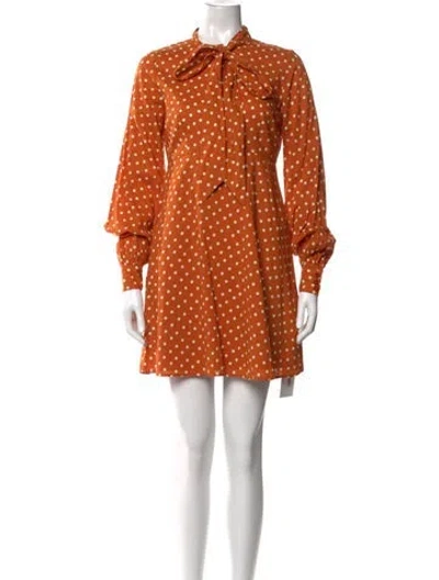 Pre-owned Bytimo Polka Dot Print Mini Dress W/ Tags In Orange
