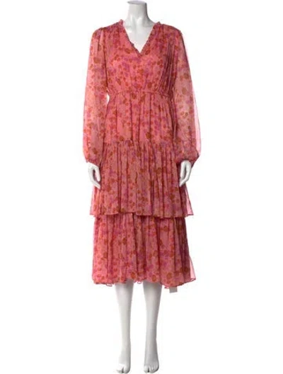 Pre-owned Bytimo Printed Long Dress In Pink