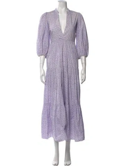 Pre-owned Bytimo Printed Long Dress In Purple