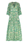 Bytimo Ruffled Floral Maxi Dress In Green