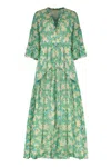 Bytimo Ruffled Floral Maxi Dress In Green