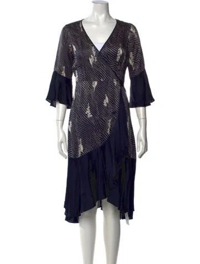 Pre-owned Bytimo Printed Midi Length Dress In Blue