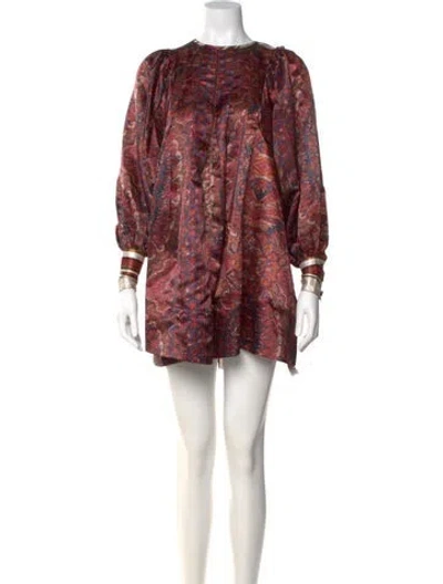 Pre-owned Bytimo Printed Mini Dress In Red