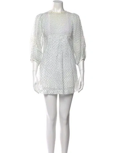 Pre-owned Bytimo Printed Mini Dress In White