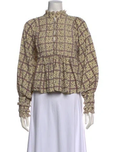 Pre-owned Bytimo Printed Mock Neck Sweatshirt In Neutral