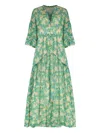 Bytimo Ruffled Floral Maxi Dress In Green