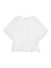 Bytimo Slub Eyelet-trimmed Blouse In White