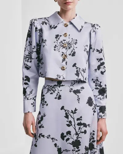 Bytimo Tailored Long Sleeve Satin Jacket In Blue Meadow In Multi