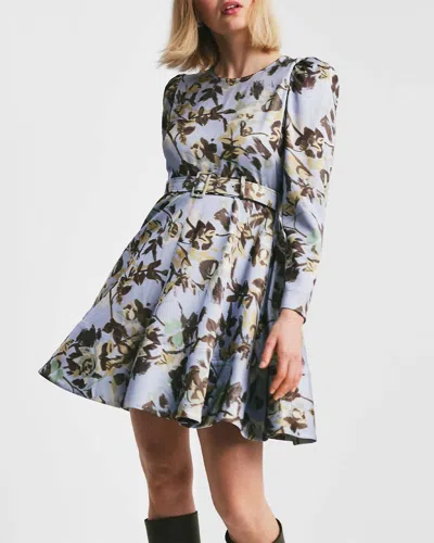 Bytimo Tailored Satin Belt Dress In Wallpaper In Multi