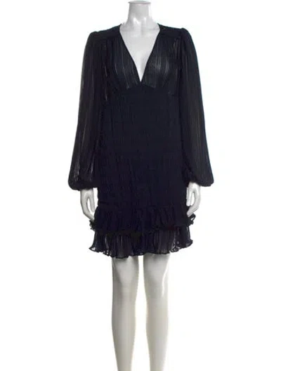 Pre-owned Bytimo V-neck Mini Dress In Black/blue