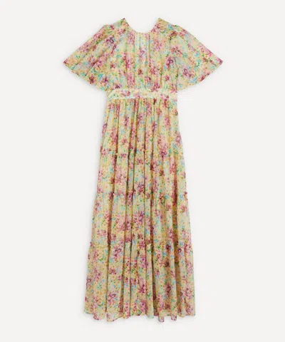 Bytimo Chiffon Maxi-dress In Summer Flowers