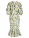 Bytimo Women's Festive Cotton Midi Dress In Dandelion