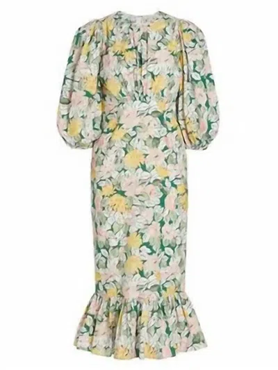 Bytimo Women's Festive Cotton Midi Dress In Dandelion