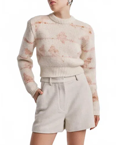 Bytimo Women's Jacquard Knit Sweater In Pink Birds In Neutral