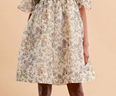 Bytimo Women's Organza Mini Lace Dress In Beige In Multi