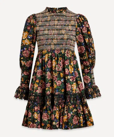 Bytimo Women's Poplin Smocking Mini-dress In Multi