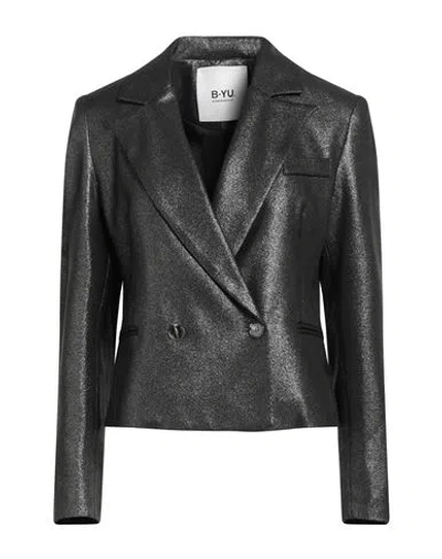 B.yu B. Yu Woman Blazer Charcoal Size L Polyester In Gray