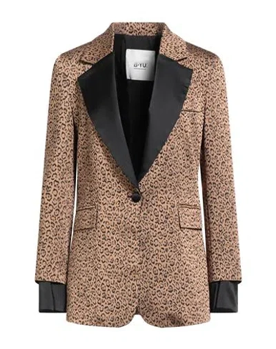 B.yu B. Yu Woman Blazer Sand Size L Polyester, Elastane