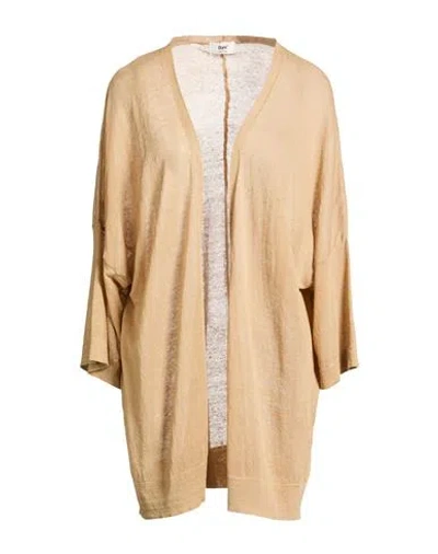 B.yu B. Yu Woman Cardigan Sand Size M Linen, Polyamide In Brown