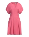 B.yu B. Yu Woman Midi Dress Fuchsia Size Xs Viscose, Polyester In Pink