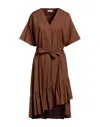 B.yu B. Yu Woman Short Dress Camel Size S Cotton In Brown