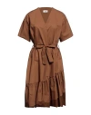 B.yu B. Yu Woman Short Dress Camel Size S Cotton In Beige