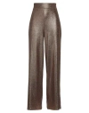 B.yu B. Yu Woman Pants Bronze Size S Polyamide, Elastane, Metallic Fiber In Yellow