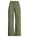 B.yu B. Yu Woman Pants Military Green Size M Cotton, Elastane In Green