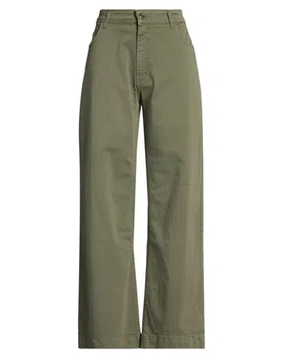 B.yu B. Yu Woman Pants Military Green Size M Cotton, Elastane