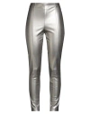 B.yu B. Yu Woman Pants Silver Size L Polyester, Polyurethane, Elastane In Black
