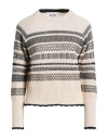 B.yu B. Yu Woman Sweater Beige Size Xs Merino Wool, Acrylic In Sand