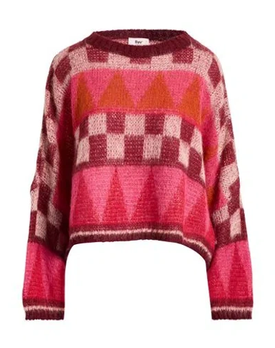 B.yu B. Yu Woman Sweater Garnet Size M Acrylic, Mohair Wool, Polyamide In Pink