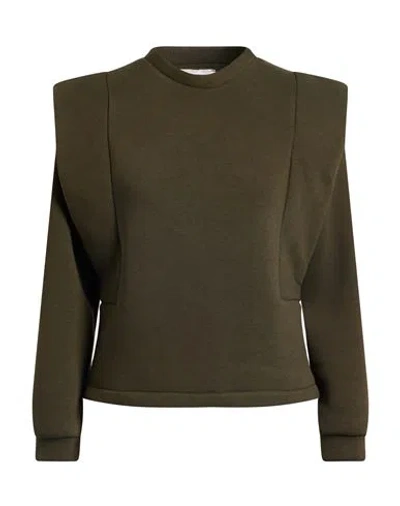 B.yu B. Yu Woman Sweatshirt Military Green Size L Polyester, Cotton