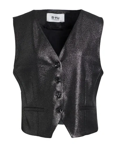 B.yu B. Yu Woman Tailored Vest Black Size L Polyester