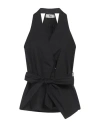 B.yu B. Yu Woman Tailored Vest Black Size M Cotton In Black
