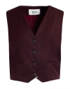 B.yu B. Yu Woman Tailored Vest Burgundy Size Xl Polyester, Viscose, Elastane In Red