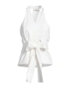 B.yu B. Yu Woman Tailored Vest White Size S Cotton