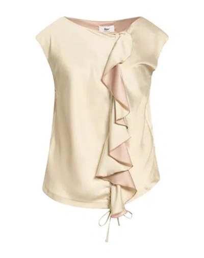 B.yu B. Yu Woman Top Beige Size Xl Polyester In Gold