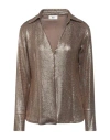B.yu B. Yu Woman Top Bronze Size S Polyamide, Elastane, Metallic Fiber In Brown