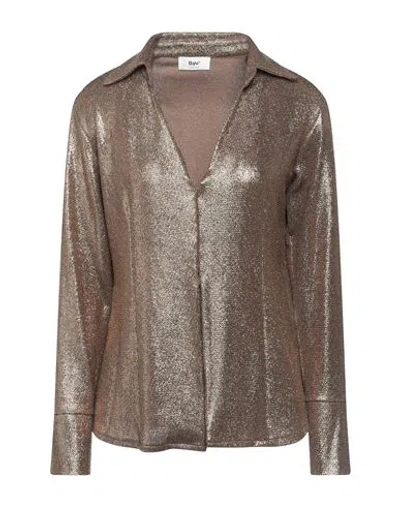 B.yu B. Yu Woman Top Bronze Size S Polyamide, Elastane, Metallic Fiber In Brown