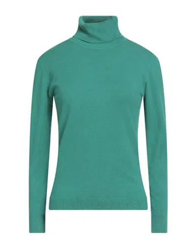 B.yu B. Yu Woman Turtleneck Green Size L Viscose, Polyester, Polyamide